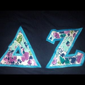 Delta Zeta Stitched Letter Shirt